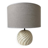 Barbi Ivory and Gold Ceramic Spherical Table Lamp