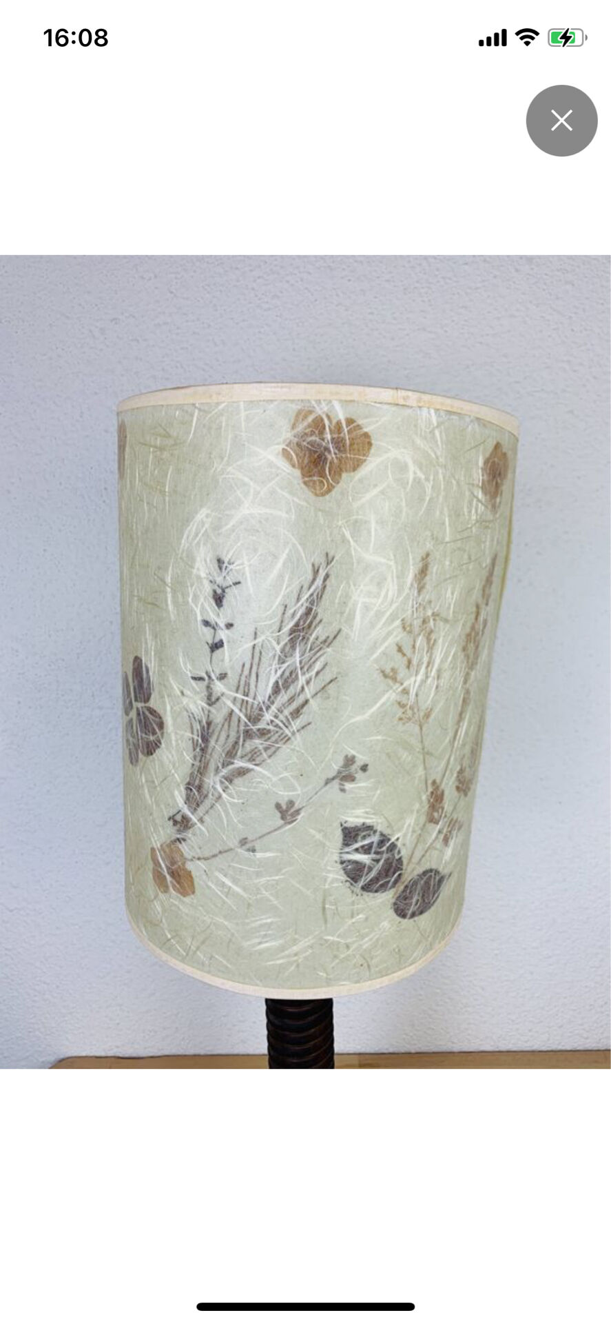 Lampe brutaliste art populaire 73 cm, bois tourné