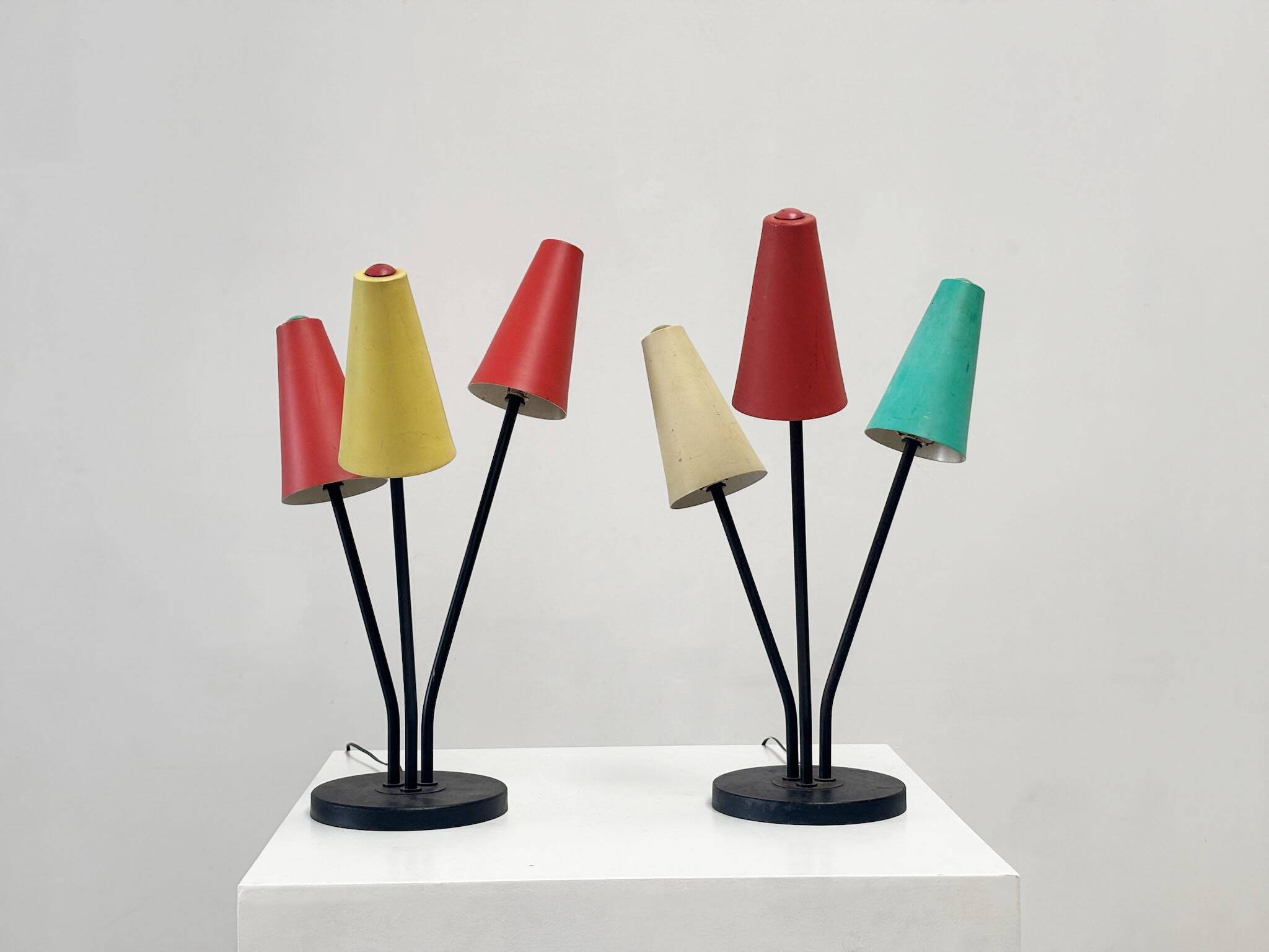 Set of two colorful table lamps