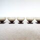 5 art deco smoked glass cups
