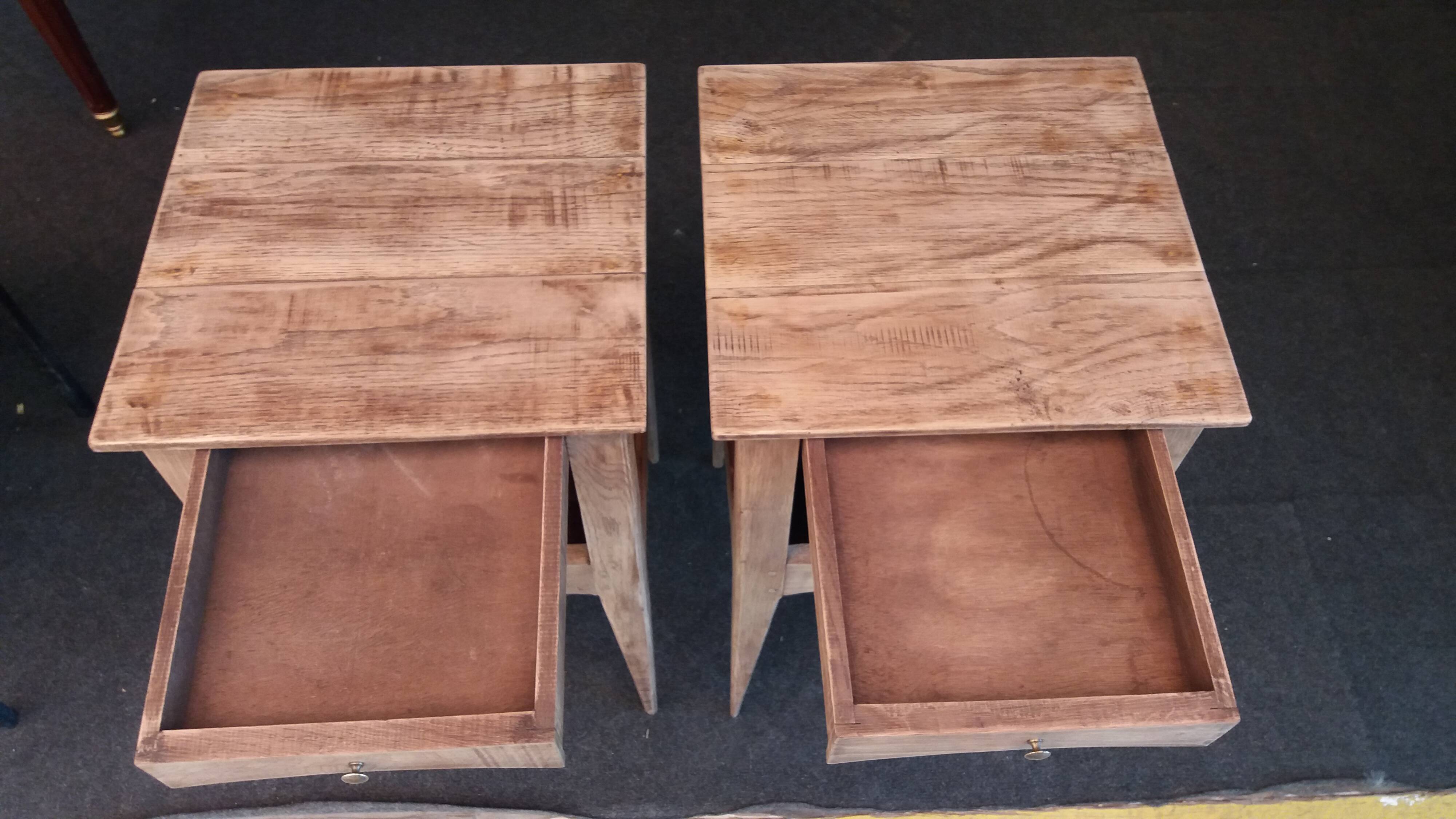 Pair of rustic bedside tables