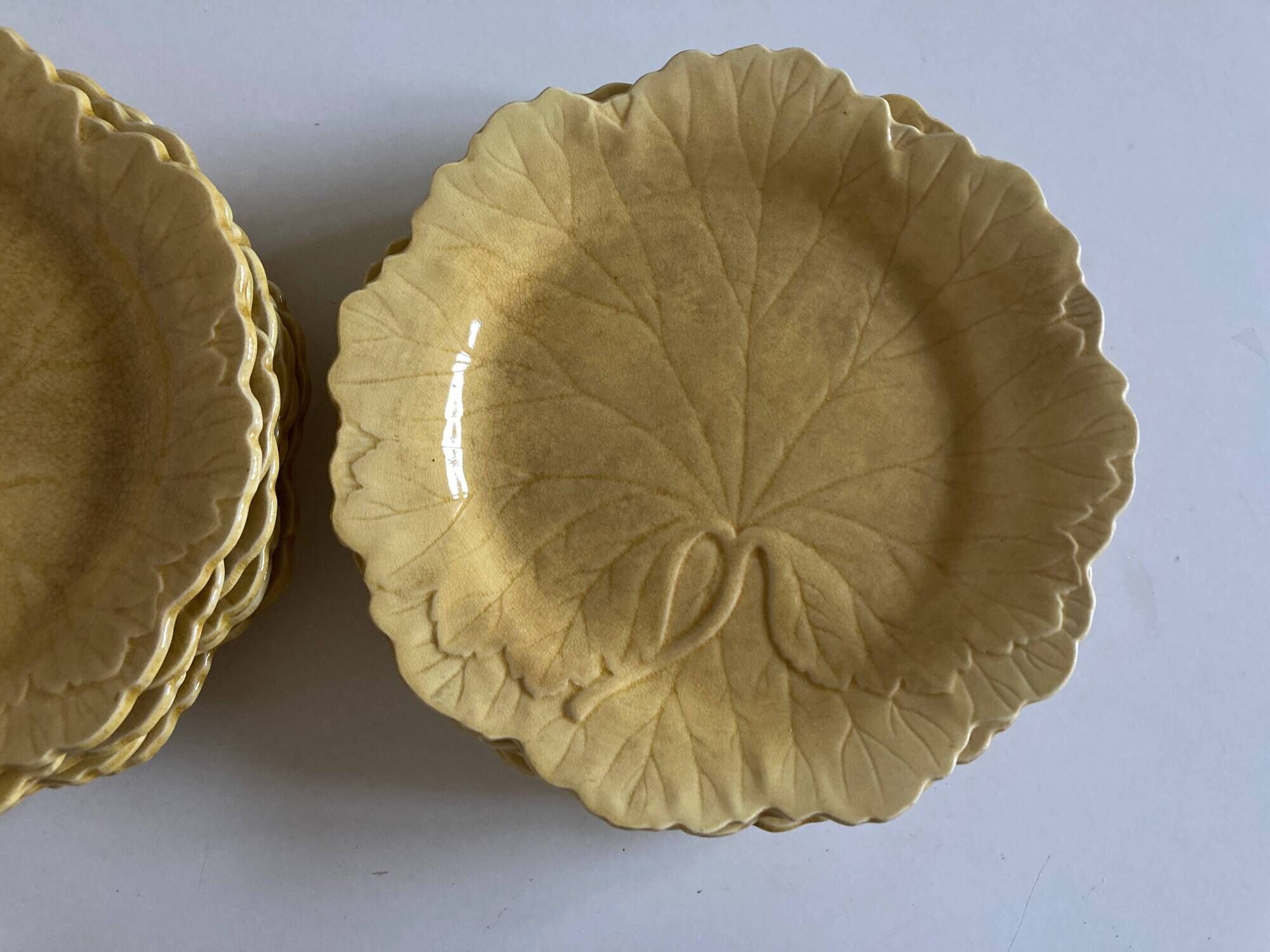 set of 11 Wedgwood vine plates English slip 19th