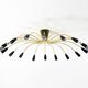 Huge 18-arm mid-century modern brass Sputnik ceiling lamp | Ø 113 cm