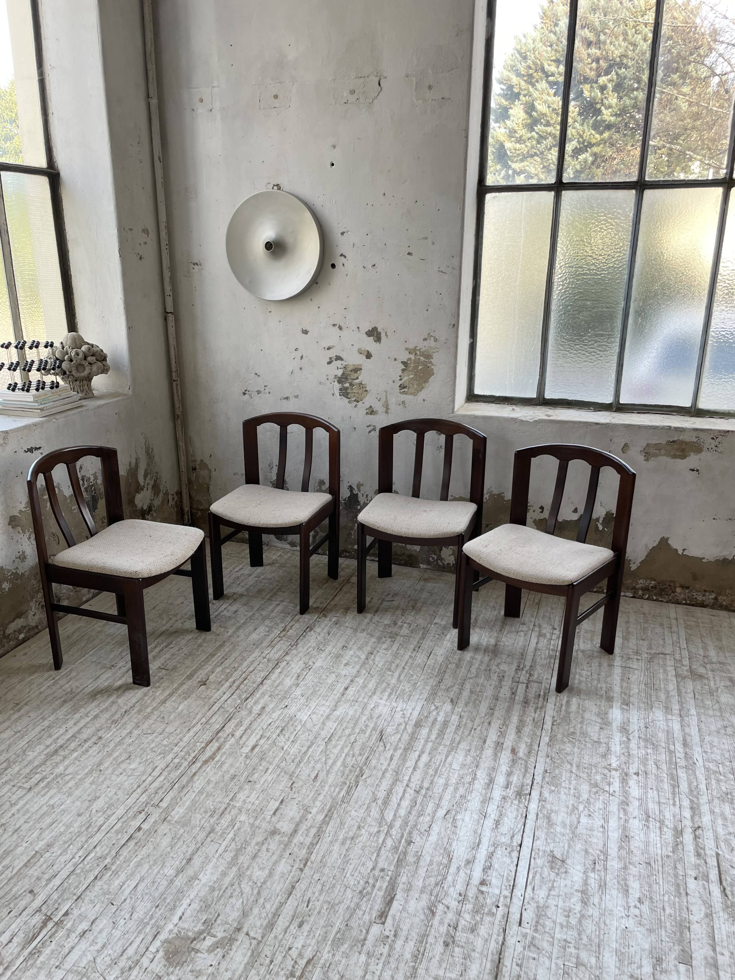 4 Scandinavian mahogany chairs