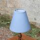 Vintage bedside lamp in gold metal – sculpted base and blue shade