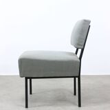 Mid-century Bauhaus Style Easy Chairs in Grey Fabric