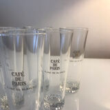 5 old glasses of brasserie café de paris