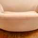 1940s Danish Banana Shaped Scalloped Sofa in Blush Pink