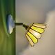Vintage wall lamp with a green and pink mother-of-pearl lampshade