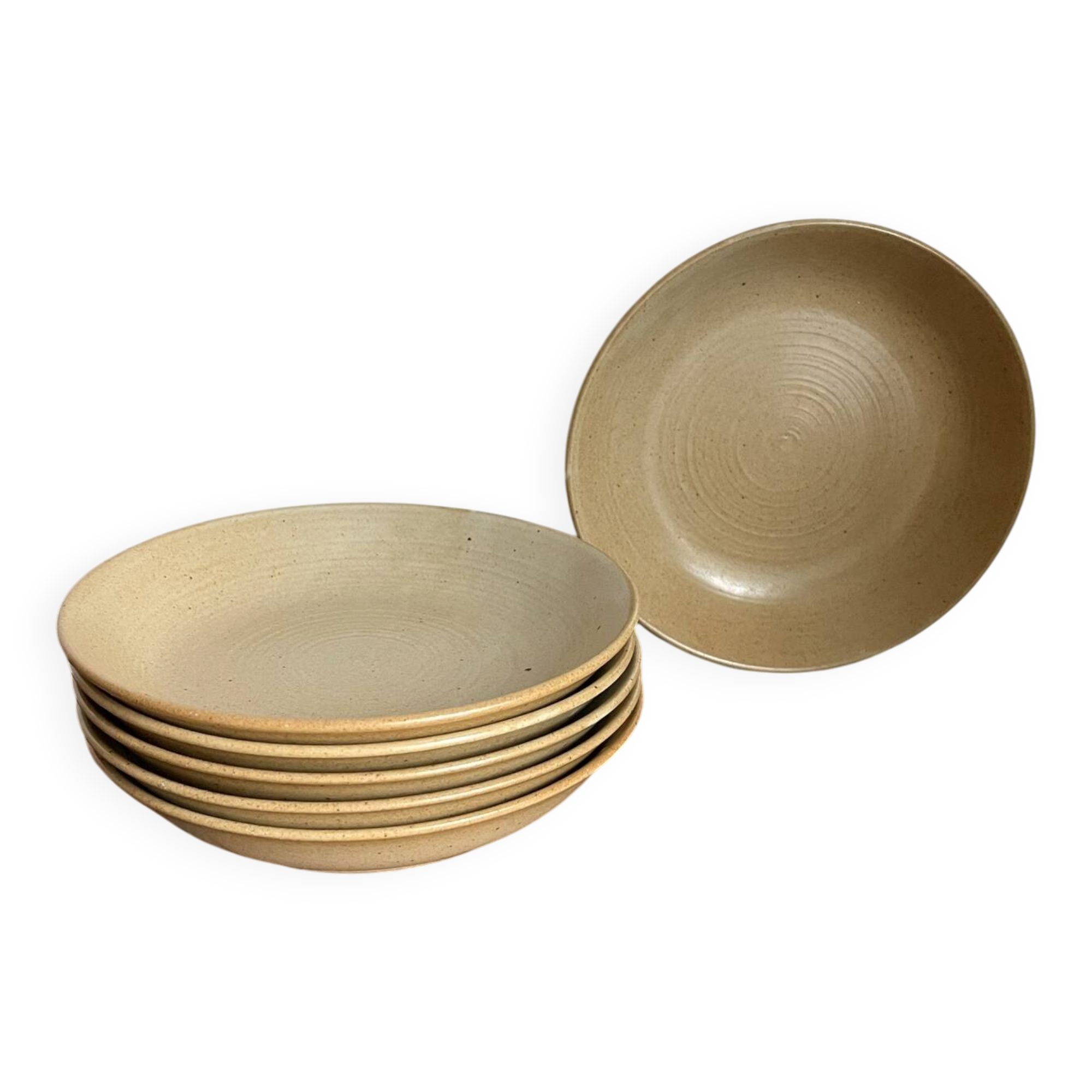 6 deep plates in stoneware
