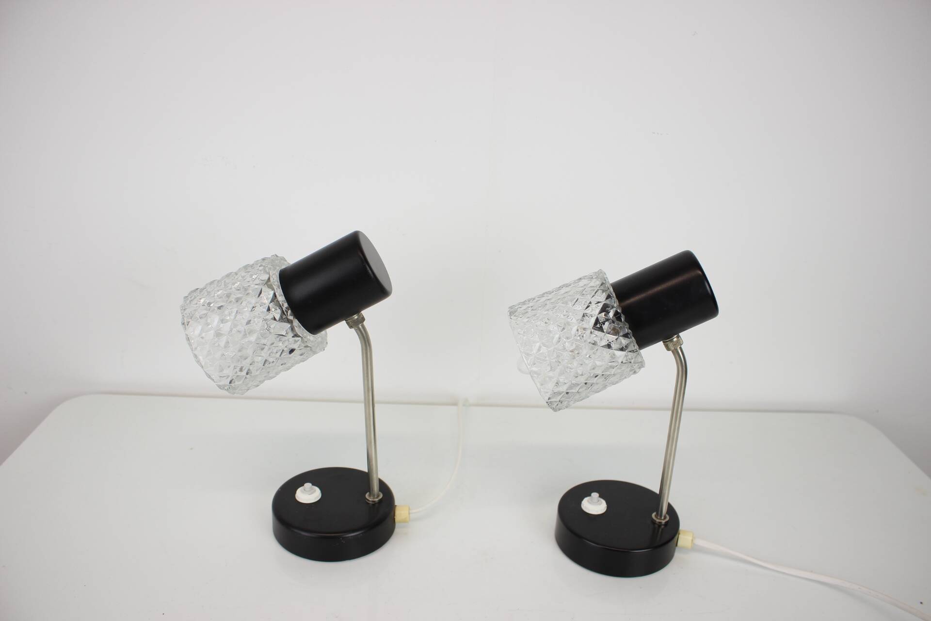 1960s Pair of Table Lamps by Kamenický Šenov, Czechoslovakia