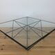 Table basse fil d'acier et plateau en verre