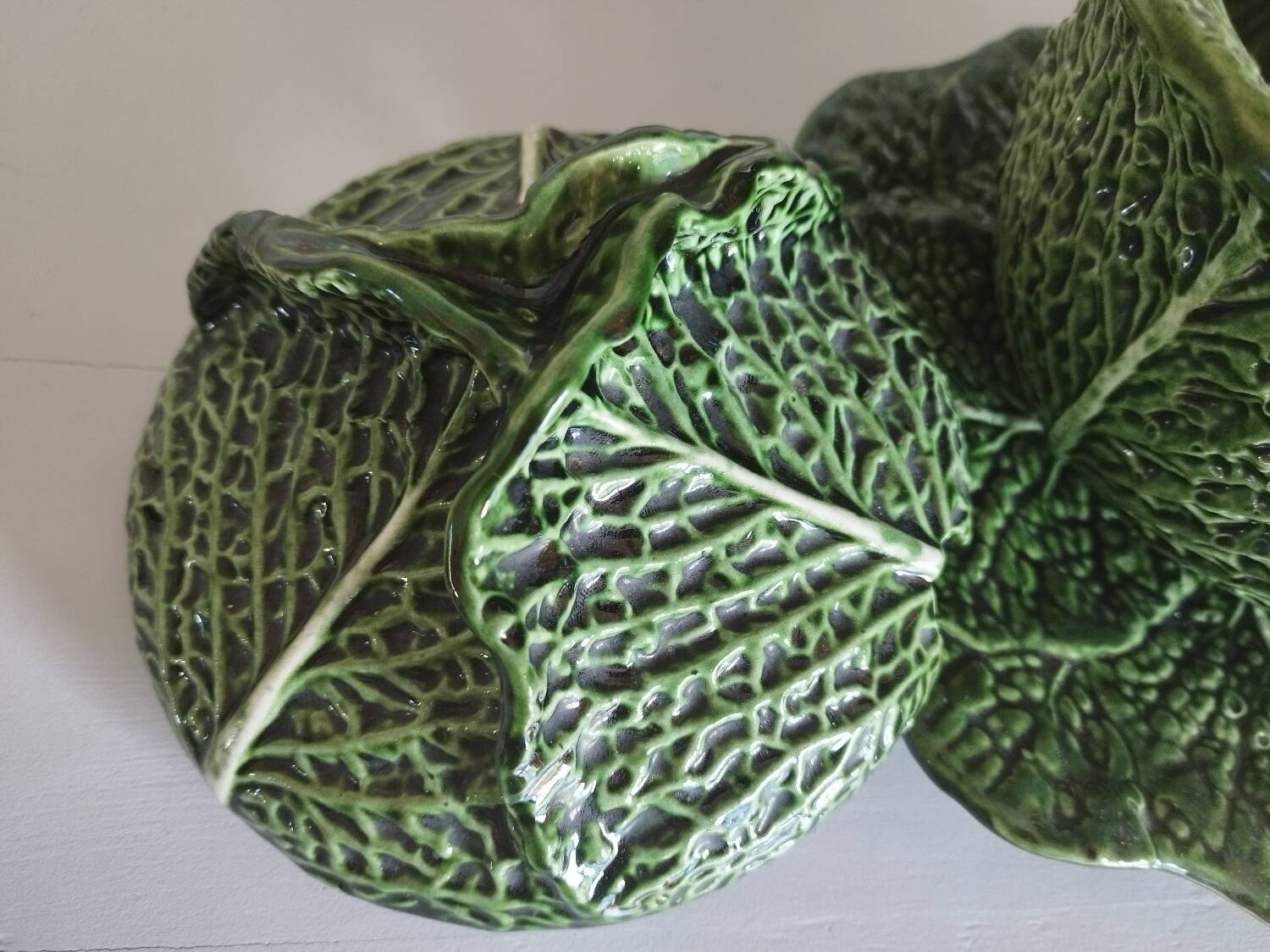 Green Cabbage Barbotine Soup Tureen