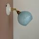 Vintage glass globe wall light in blue from Clichy.