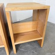 Paire tabourets ou chevets pin mobilier montagne 1950