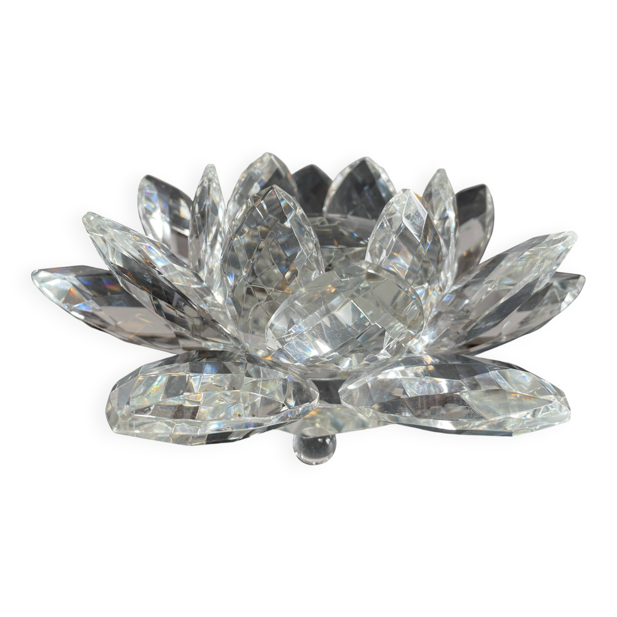 Crystal Flower Paperweight Sculpture