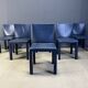 Set of 6 blue Arcadia dining chairs by Paolo Piva for B&B Italia