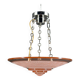 Suspension Art Déco moderniste en verre rose et bronze chromé, par Henry Petitot, 1935