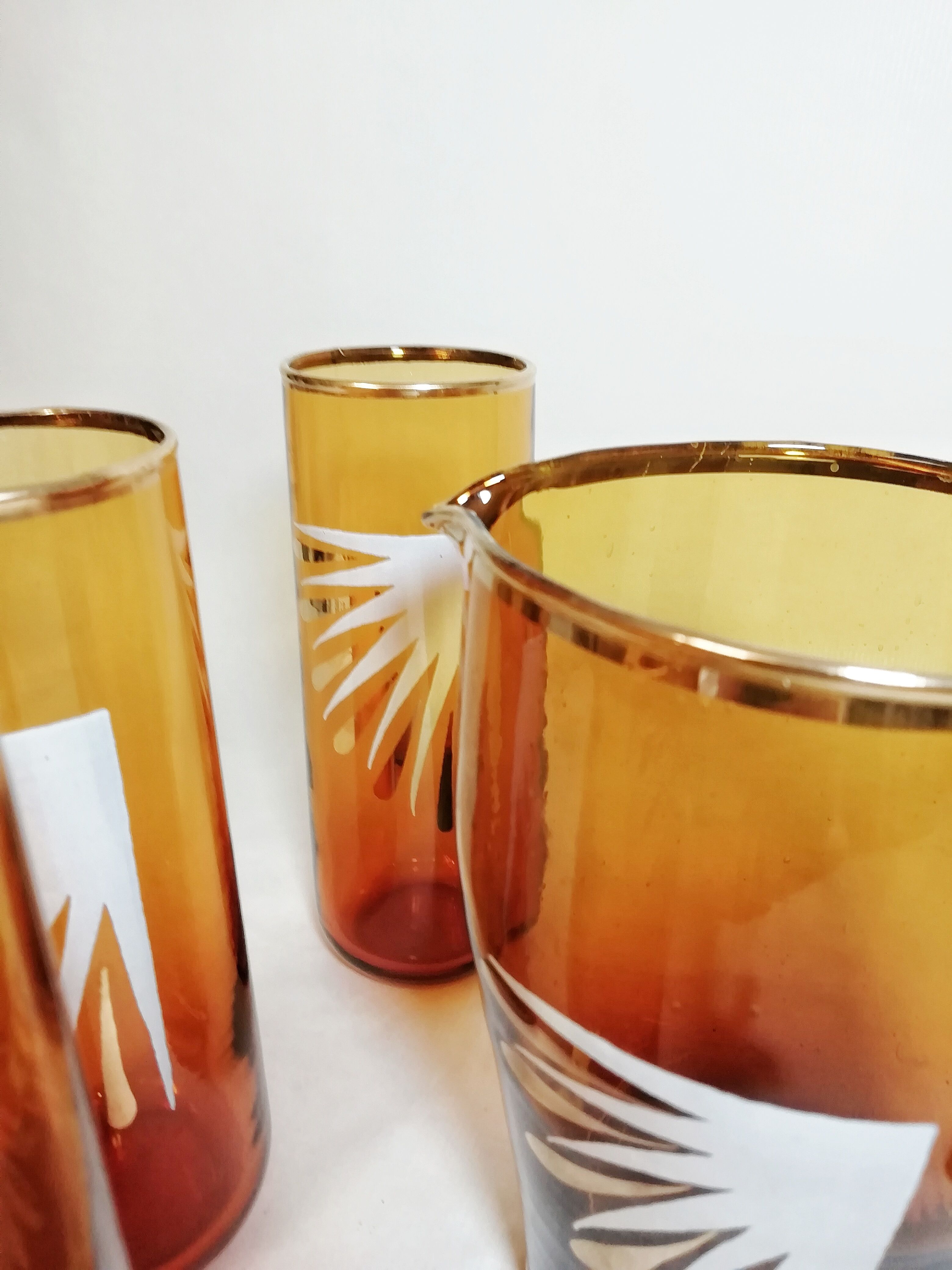 Jeu carafe et verres vintage