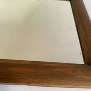 Miroir glace ancienne, bois chapeau de gendarme