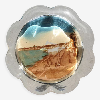 Crystal glass paperweight Sables d'Olonne 1925