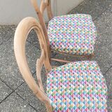 Pair of Louis Philippe walnut style chairs, reupholstered
