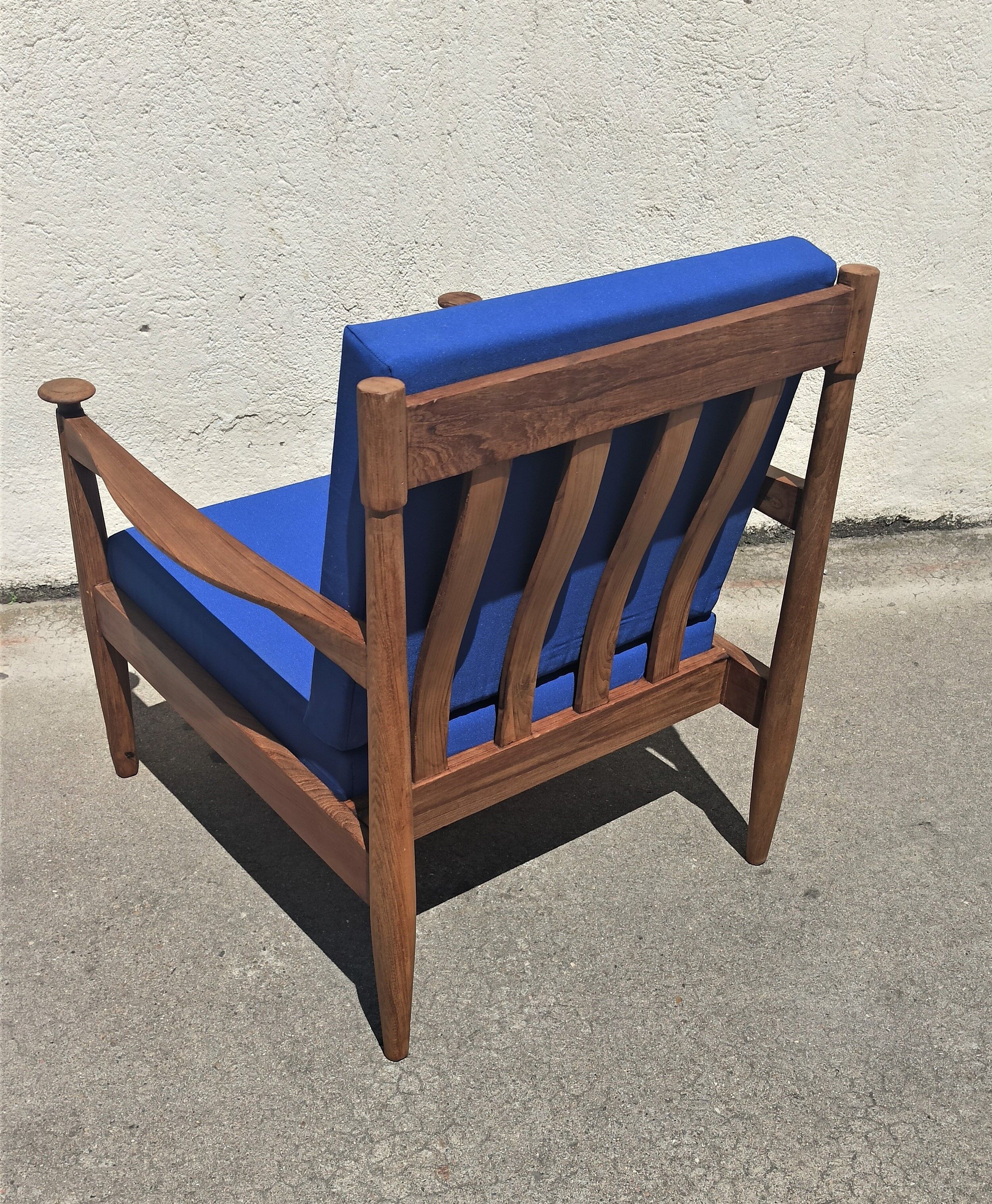 Pair of scandinavian armchairs 50s solid teak