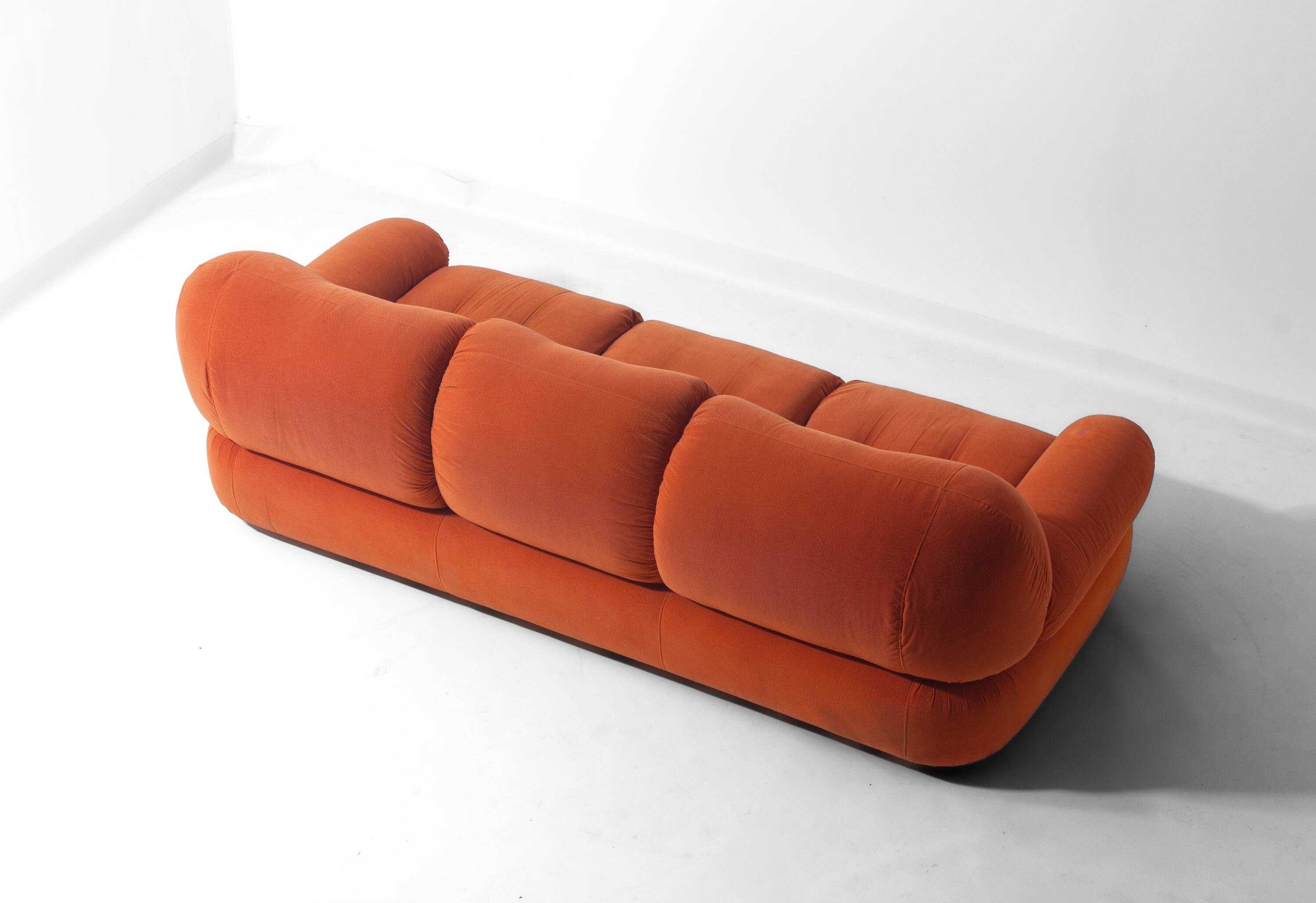 Vintage 'Sapporo' 3-seater sofa in suede by Mobil Girgi, 1970s