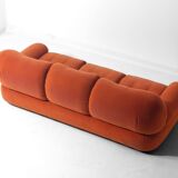 Vintage 'Sapporo' 3-seater sofa in suede by Mobil Girgi, 1970s