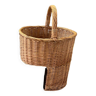 WOVEN WICKER STAIRCASE BASKET WITH FRENCH ARTISAN HANDLE