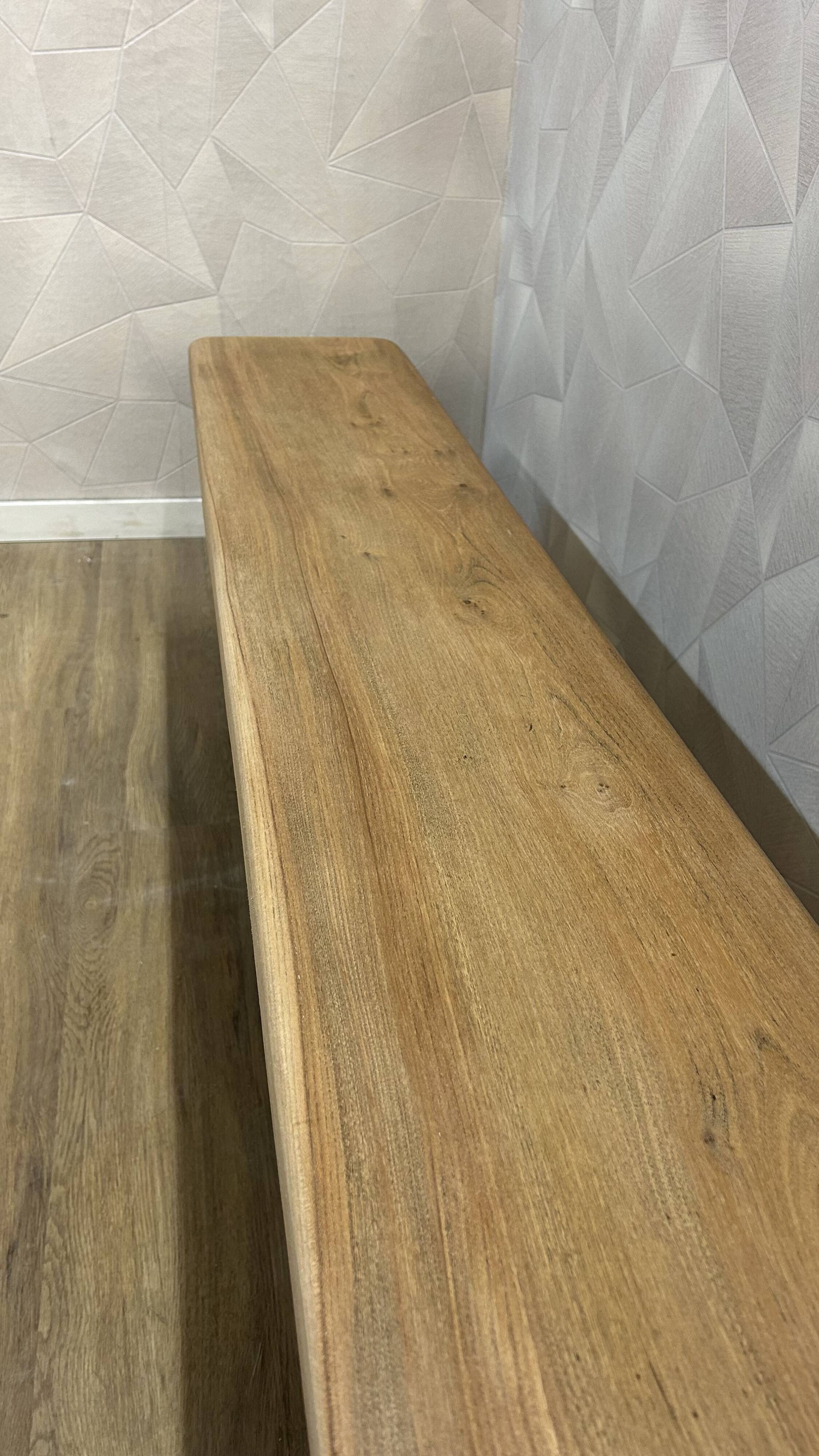 2m20 solid walnut benches, stripped and varnished