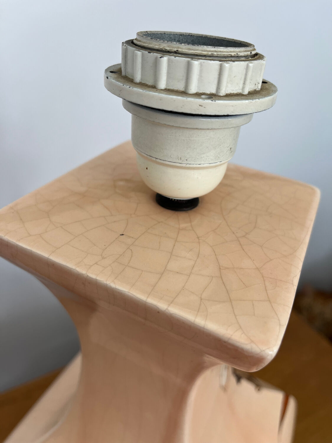 Lamp base "Iris" cracked ceramic