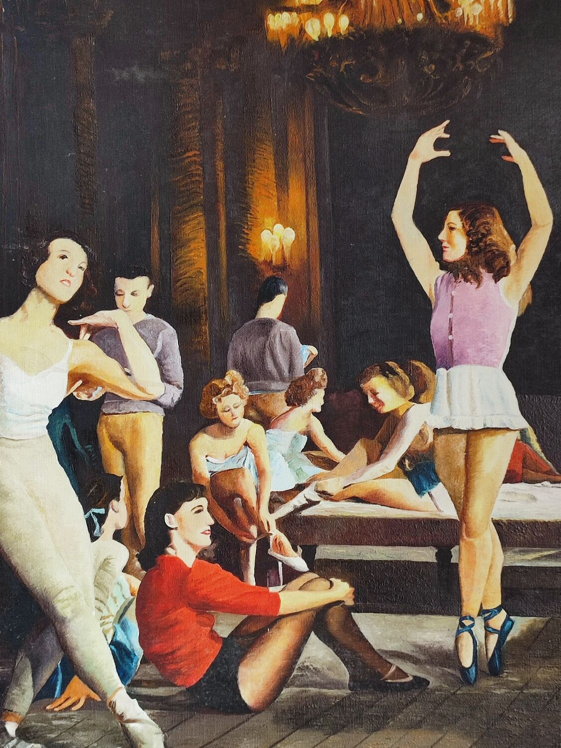 Painting on canvas former ballet dancers signed