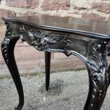Table de milieu salon console 1900 néo louis xv en bois noirci napoleon iii
