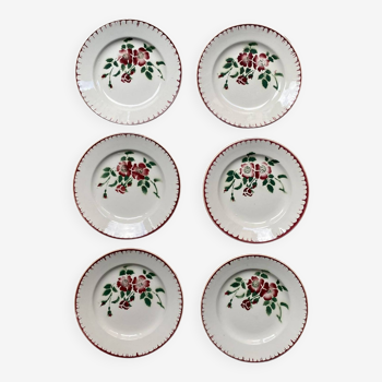 Lot de 6 assiettes plates Digoin Sarreguemines Epernay