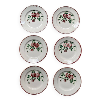 Lot de 6 assiettes plates Digoin Sarreguemines Epernay