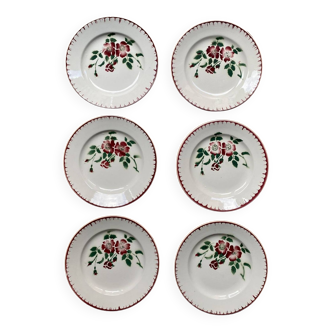 Set of 6 Digoin Sarreguemines Epernay flat plates
