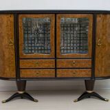 Paolo Buffa Mid-Century Modern Italian Mahogany and Walnut Bar Cabinet, 50