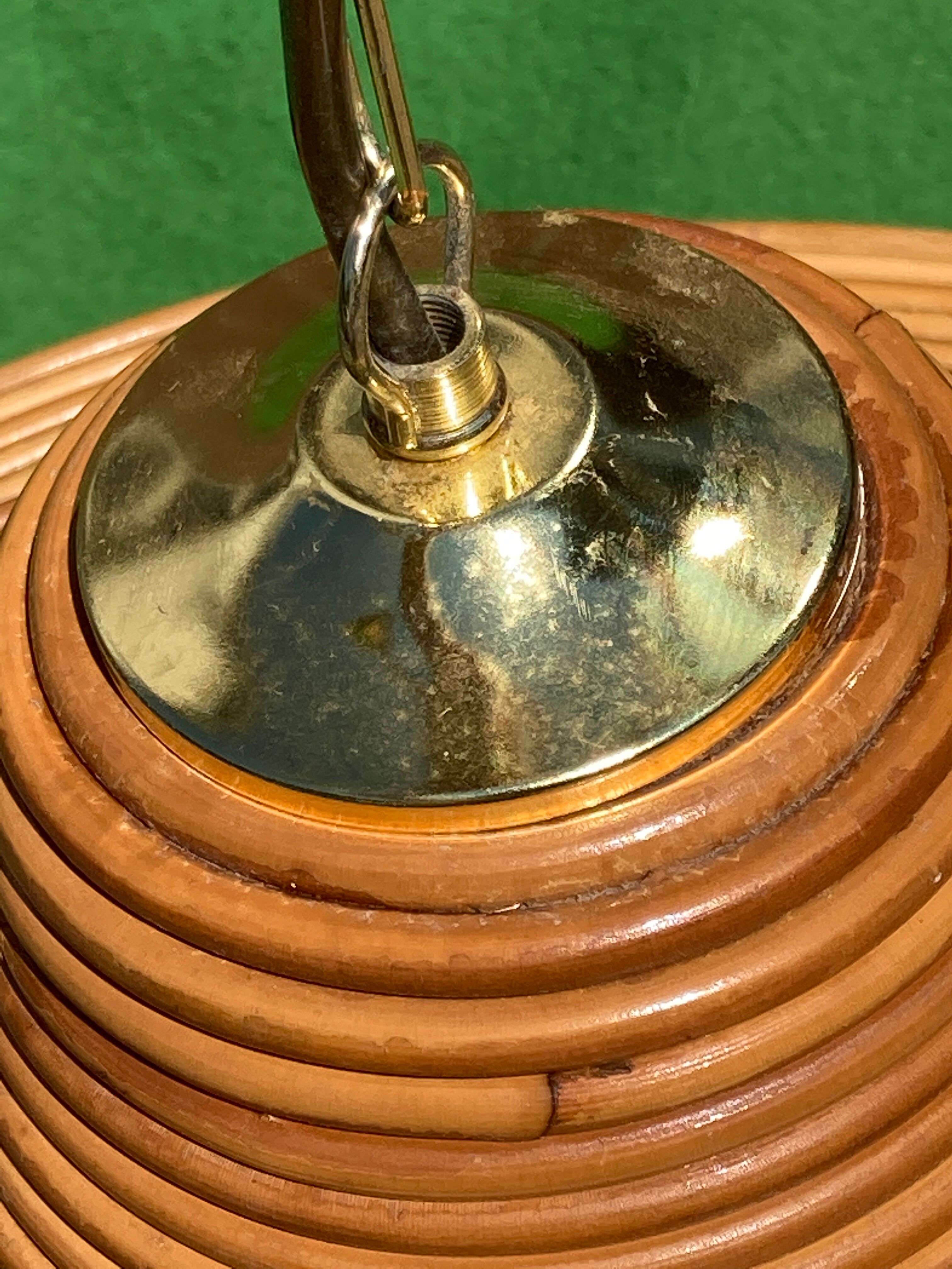 Suspension en osier en rotin, Italie années 1960-1970