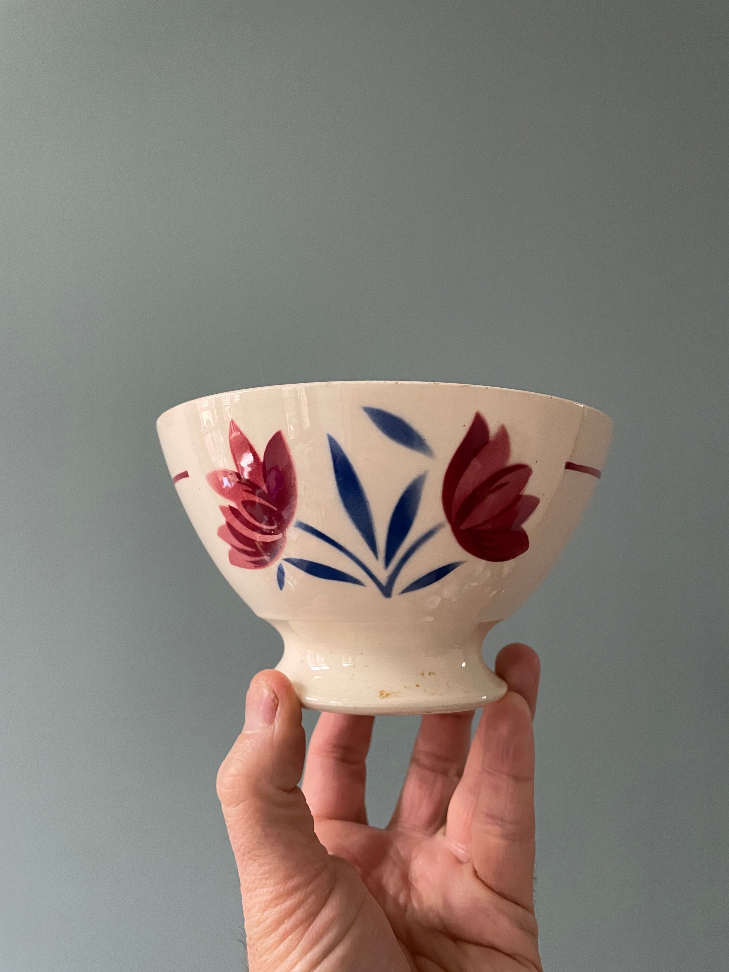 Set of 5 vintage badonviller earthenware bowls
