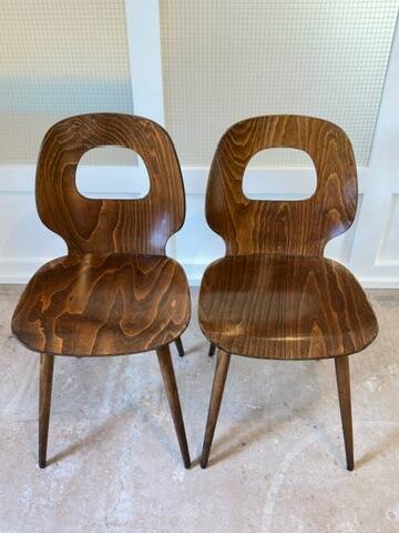 Paire de chaises Baumann modèle "Oeil" distribution Henri Julien