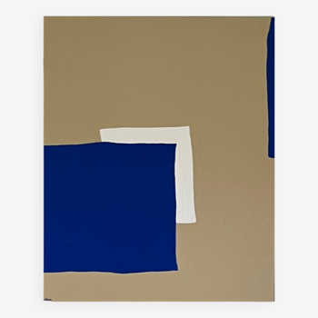 Grand abstrait contemporain bleu klein