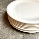 8 flat plates Sarreguemines in white earthenware