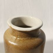 Set of 2 vintage mustard pots in brown glazed stoneware
