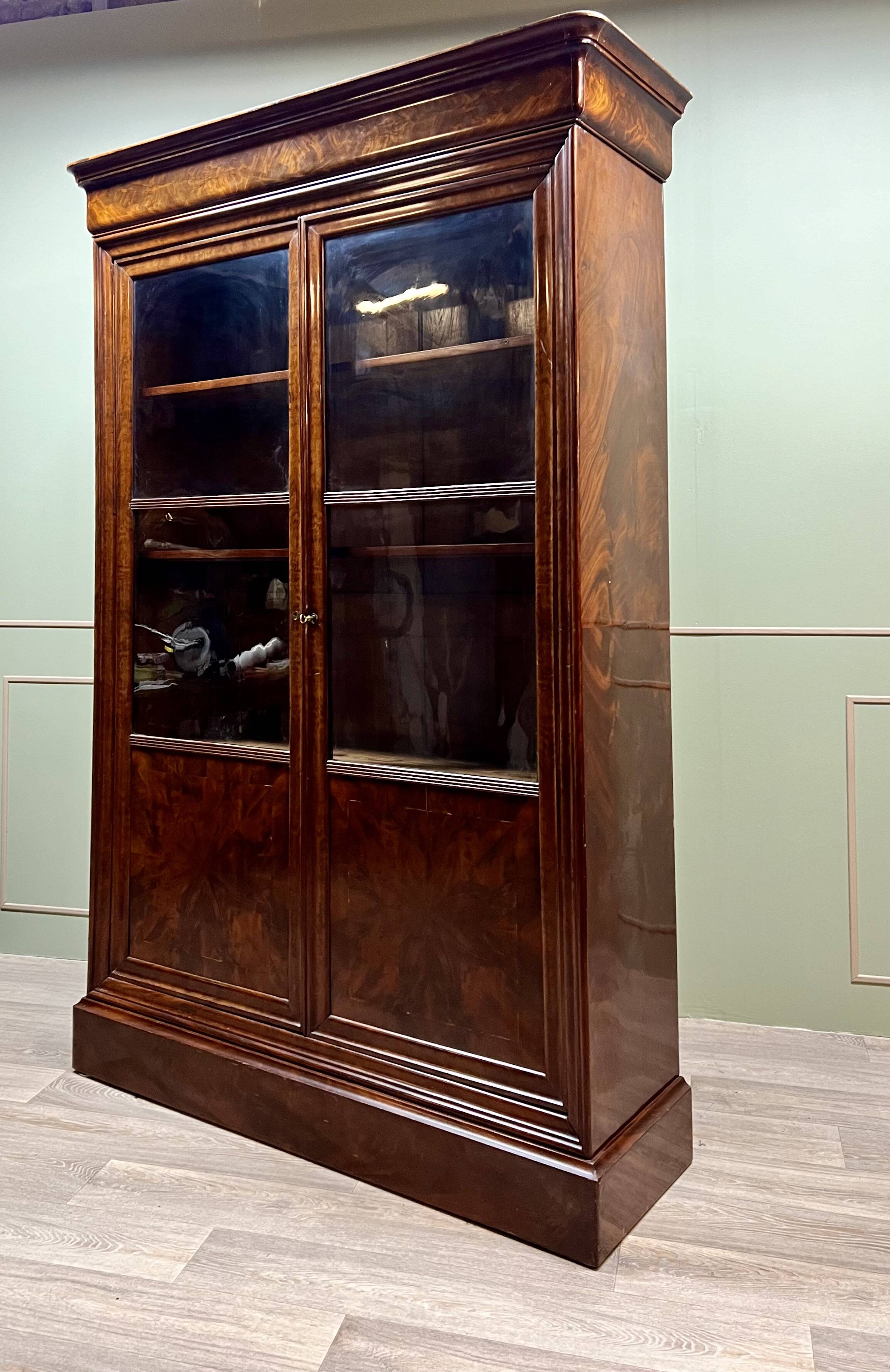 Mahogany Bookcase From Cuba, Restoration Period, 19th Century