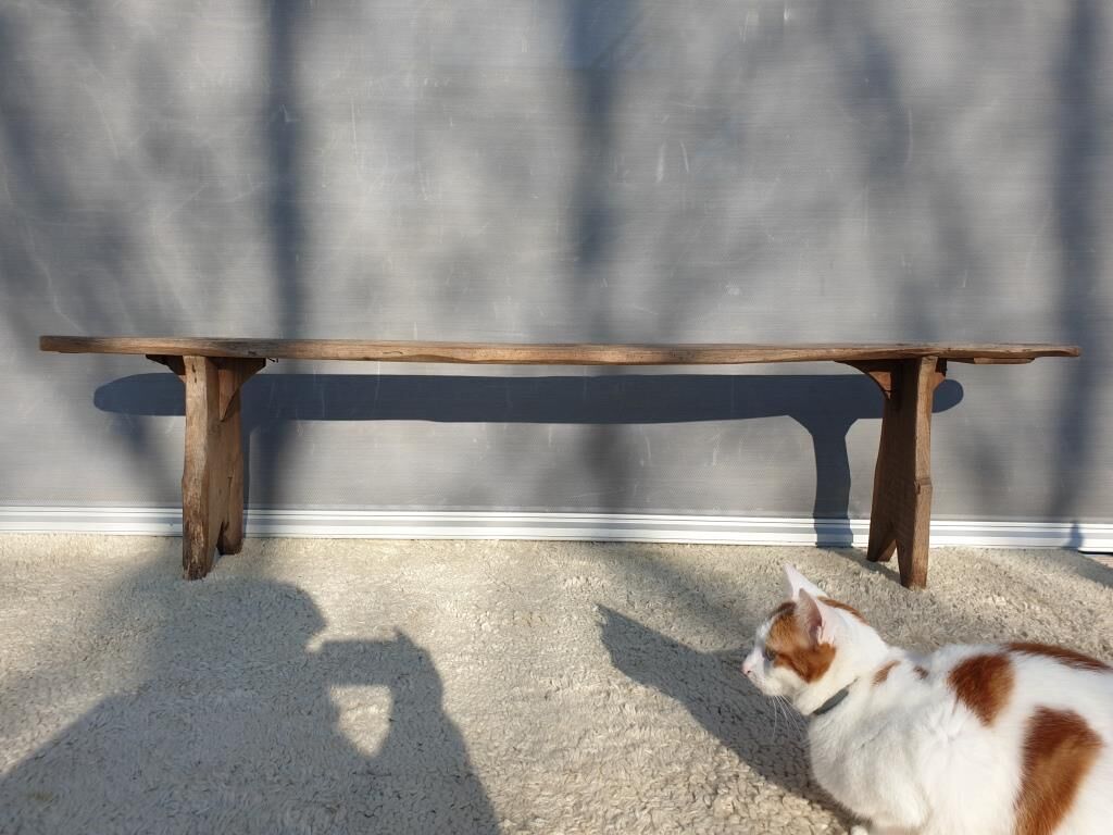 Spinning bench XIXth wooden XL 203cm