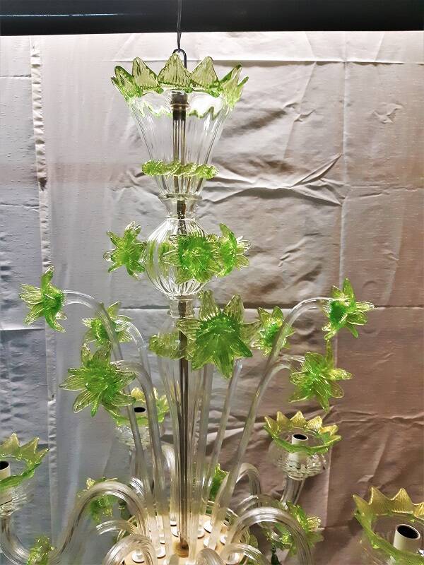 large Venetian Murano glass chandelier from the 1950s