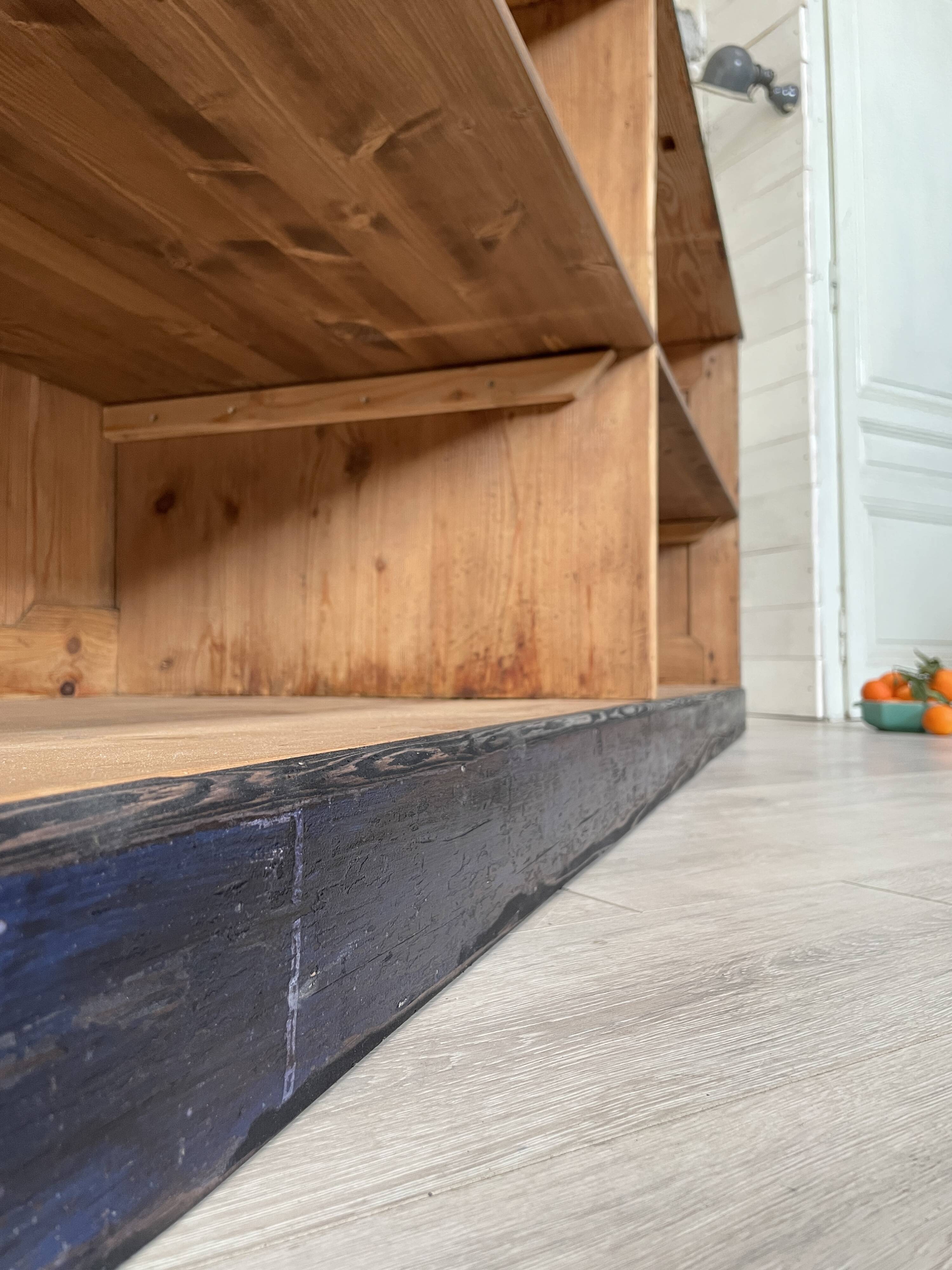 Commercial bank weathered wood panel.