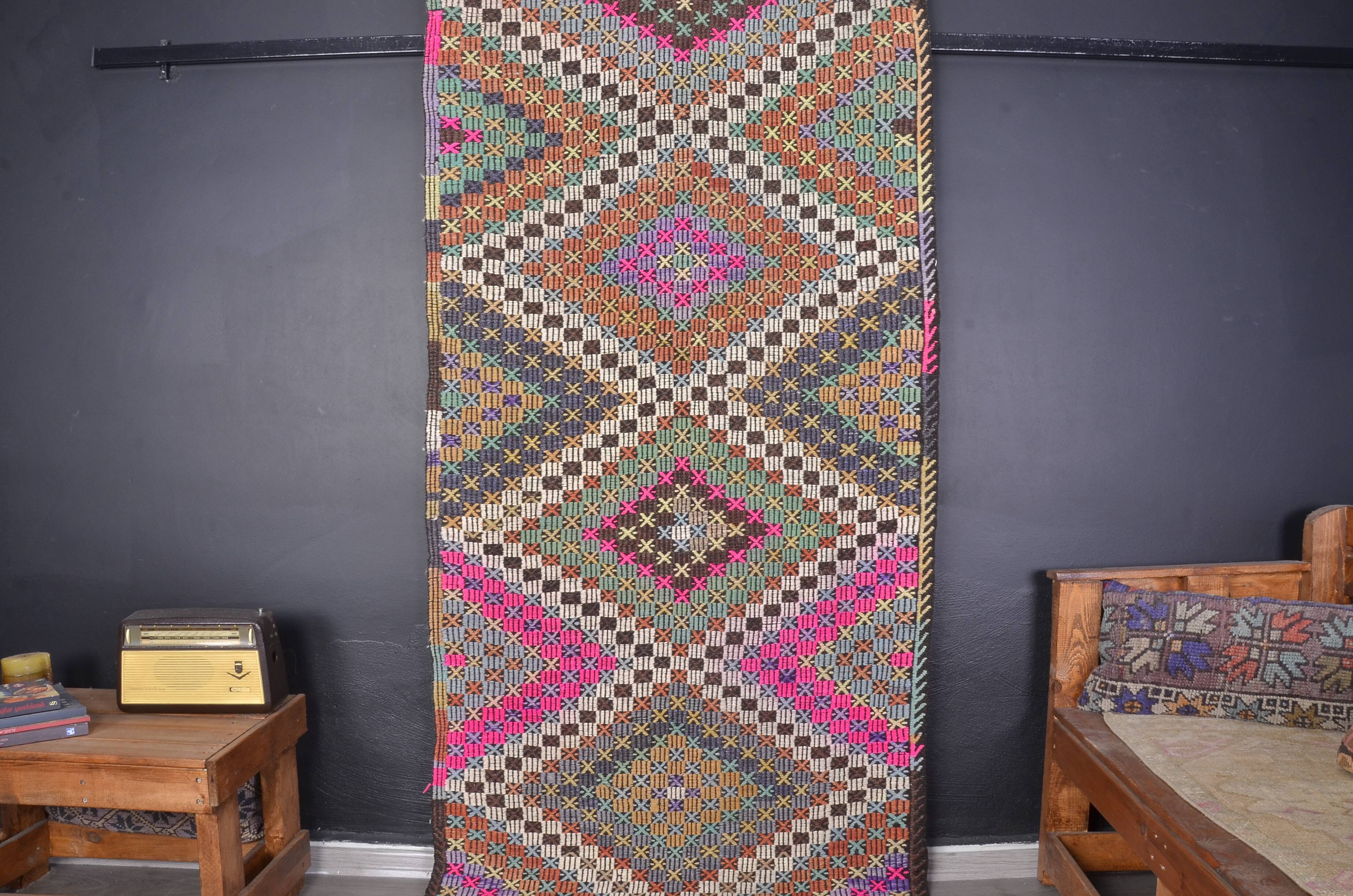 Oushak Vintage Hallway Runner Rug