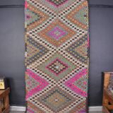 Oushak Vintage Hallway Runner Rug